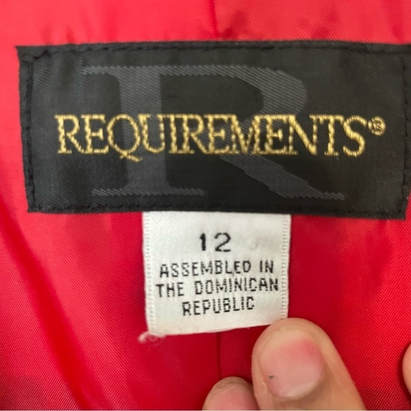 Requirements woman’s red green blazer size 12 feminine festive winter holiday - Picture 5 of 8